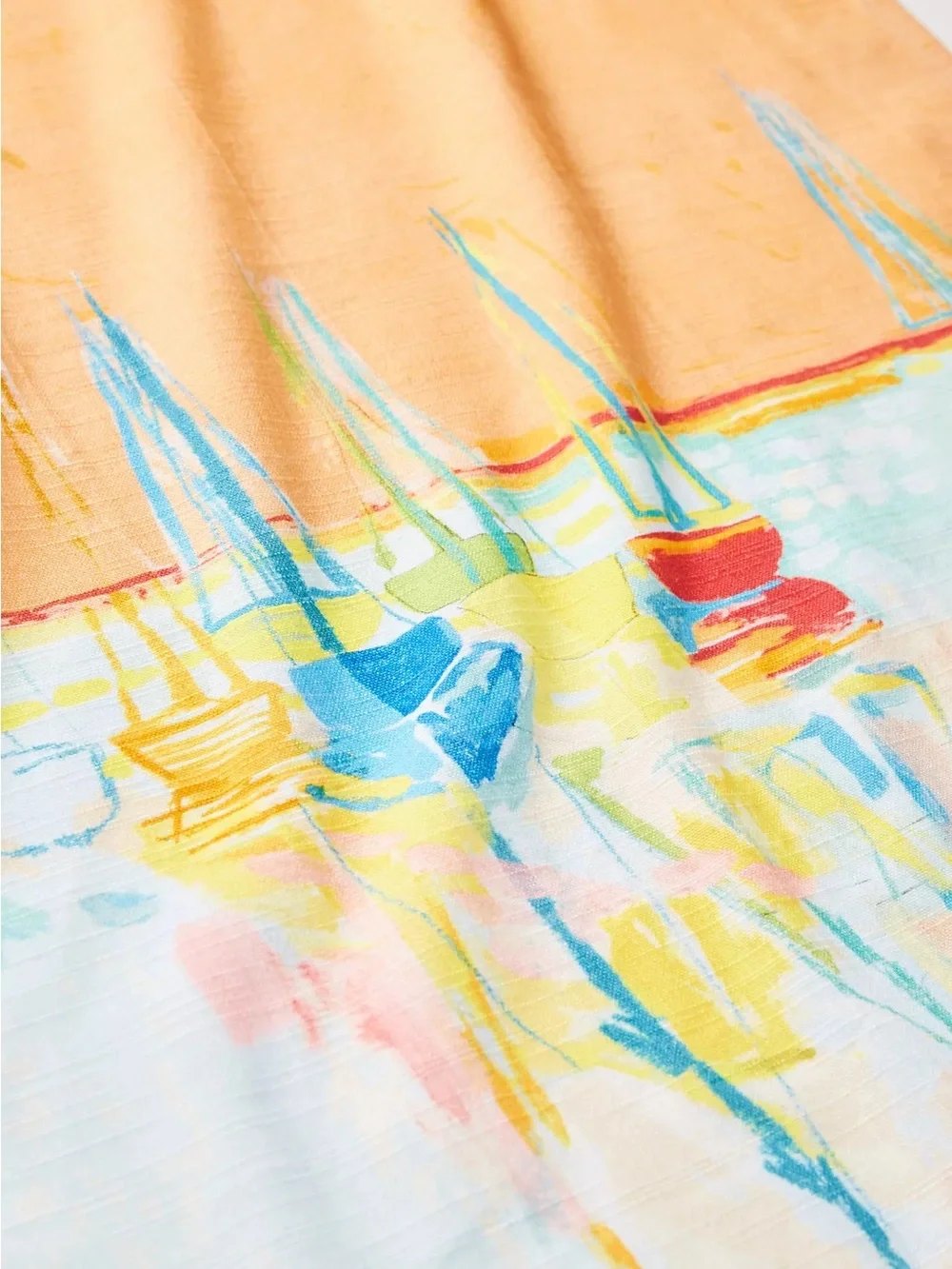 New🌟Anthropologie Sunscene Dish Towel- Peach & Aqua